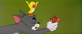 Screenshots from the 1958 MGM cartoon Happy Go Ducky