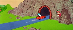 Screenshots from the 1958 MGM cartoon Mutts About Racing