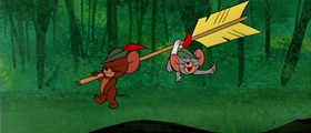 Screenshots from the 1958 MGM cartoon Robin Hoodwinked