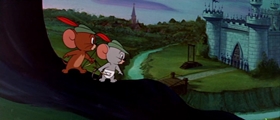 Screenshots from the 1958 MGM cartoon Robin Hoodwinked