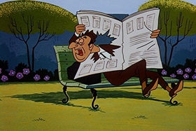 Screenshots from the 1958 Walter Lantz cartoon Misguided Missile