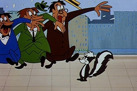 Screenshots from the 1958 Walter Lantz cartoon Misguided Missile