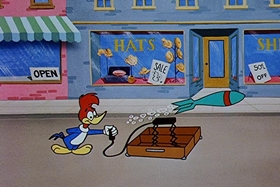Screenshots from the 1958 Walter Lantz cartoon Misguided Missile