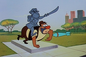 Screenshots from the 1958 Walter Lantz cartoon Misguided Missile