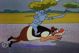 Screenshots from the 1958 Walter Lantz cartoon Misguided Missile