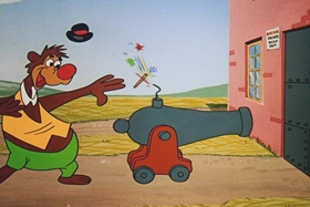 Screenshots from the 1958 Walter Lantz cartoon Salmon Yeggs