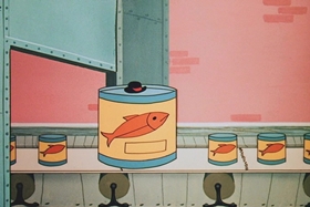 Screenshots from the 1958 Walter Lantz cartoon Salmon Yeggs