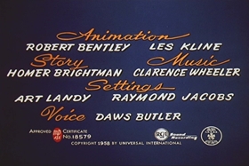 Screenshots from the 1958 Walter Lantz cartoon Salmon Yeggs