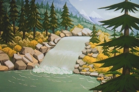 Screenshots from the 1958 Walter Lantz cartoon Salmon Yeggs