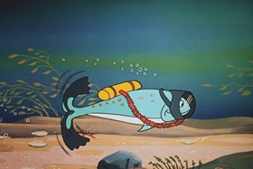 Screenshots from the 1958 Walter Lantz cartoon Salmon Yeggs