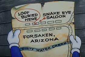 Screenshots from the 1958 Walter Lantz cartoon Half-Empty Saddles