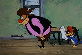 Screenshots from the 1958 Walter Lantz cartoon Half-Empty Saddles
