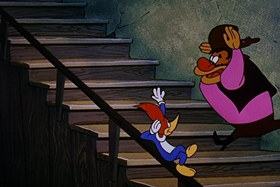 Screenshots from the 1958 Walter Lantz cartoon Half-Empty Saddles