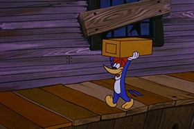 Screenshots from the 1958 Walter Lantz cartoon Half-Empty Saddles