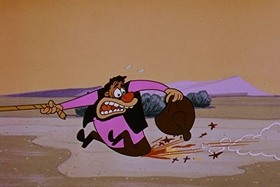 Screenshots from the 1958 Walter Lantz cartoon Half-Empty Saddles