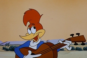 Screenshots from the 1958 Walter Lantz cartoon Half-Empty Saddles