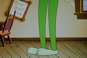 Screenshots from the 1958 Walter Lantz cartoon His Better Elf