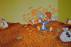 Screenshots from the 1958 Walter Lantz cartoon His Better Elf