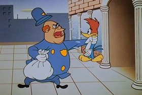 Screenshots from the 1958 Walter Lantz cartoon His Better Elf