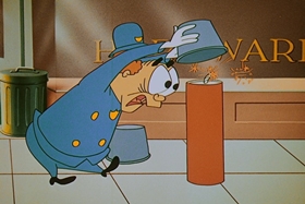 Screenshots from the 1958 Walter Lantz cartoon His Better Elf