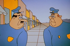 Screenshots from the 1958 Walter Lantz cartoon His Better Elf