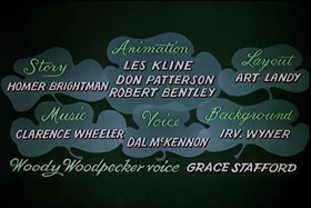 Screenshots from the 1958 Walter Lantz cartoon His Better Elf