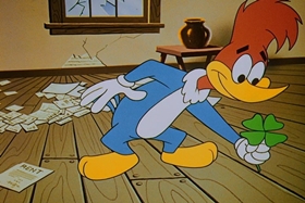 Screenshots from the 1958 Walter Lantz cartoon His Better Elf