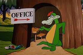 Screenshots from the 1958 Walter Lantz cartoon Everglade Raid