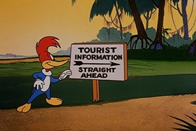 Screenshots from the 1958 Walter Lantz cartoon Everglade Raid