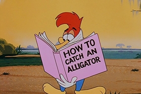 Screenshots from the 1958 Walter Lantz cartoon Everglade Raid