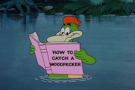 Screenshots from the 1958 Walter Lantz cartoon Everglade Raid