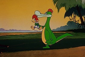 Screenshots from the 1958 Walter Lantz cartoon Everglade Raid