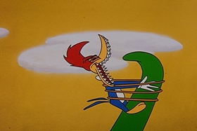 Screenshots from the 1958 Walter Lantz cartoon Everglade Raid