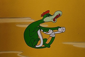 Screenshots from the 1958 Walter Lantz cartoon Everglade Raid