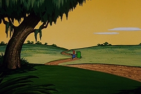 Screenshots from the 1958 Walter Lantz cartoon Everglade Raid