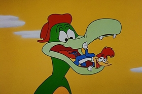Screenshots from the 1958 Walter Lantz cartoon Everglade Raid