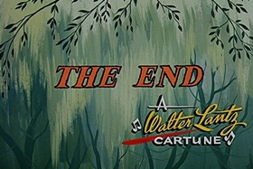 Screenshots from the 1958 Walter Lantz cartoon Everglade Raid