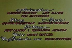 Screenshots from the 1958 Walter Lantz cartoon Everglade Raid