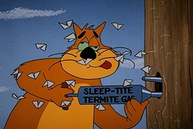 Screenshots from the 1958 Walter Lantz cartoon Tree