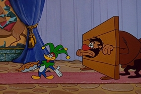 Screenshots from the 1958 Walter Lantz cartoon Jittery Jester