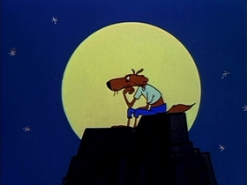 Screenshots from the 1958 Warner Bros. cartoon Hare-Less Wolf