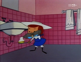 Screenshots from the 1958 Warner Bros. cartoon A Waggily Tale