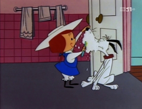 Screenshots from the 1958 Warner Bros. cartoon A Waggily Tale