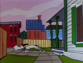 Screenshots from the 1958 Warner Bros. cartoon A Waggily Tale