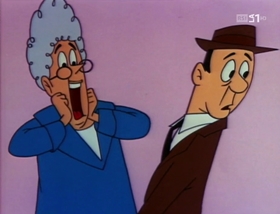 Screenshots from the 1958 Warner Bros. cartoon A Waggily Tale
