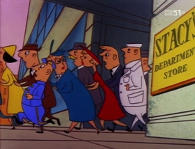 Screenshots from the 1958 Warner Bros. cartoon A Waggily Tale