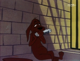 Screenshots from the 1958 Warner Bros. cartoon A Waggily Tale