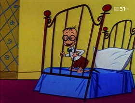 Screenshots from the 1958 Warner Bros. cartoon A Waggily Tale