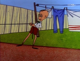 Screenshots from the 1958 Warner Bros. cartoon A Waggily Tale