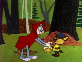 Screenshots from the 1958 Warner Bros. cartoon Now Hare This